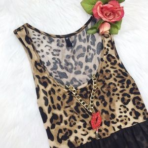 Love Culture Sheer Animal Print Dress