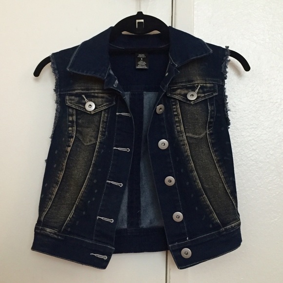 Distressed Denim Vest