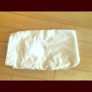 White cropped Express jeans