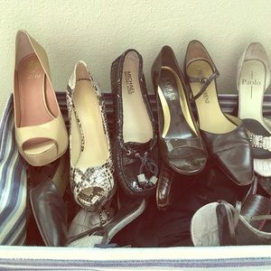 Box of Designer Heels. Glam.  One or all 6 & 6.5
