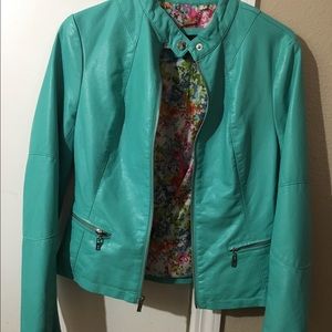 turquoise jacket leather size small by black rivet