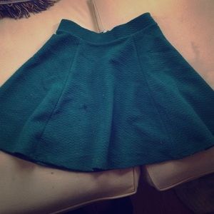 H&M emerald green skater skirt XS