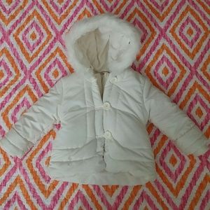 Winter puffer coat for toddler w/hood & faux fur