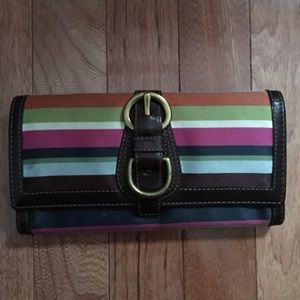 Beautiful Satin Striped Coach Wallet