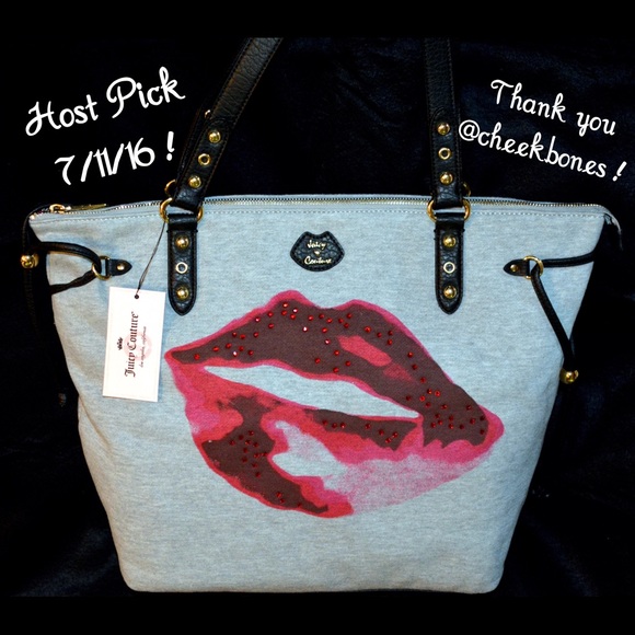 Juicy Couture tote💕HOST PICK💕hot pink red lips - Picture 1 of 4