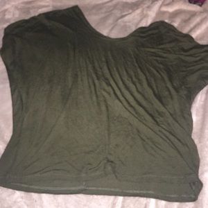 Olive off the shoulder Cotten shirt