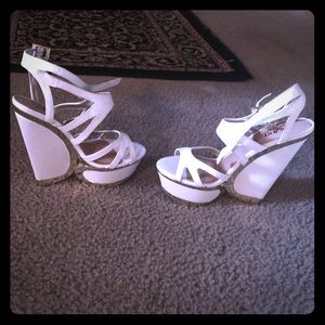 White dressy wedge