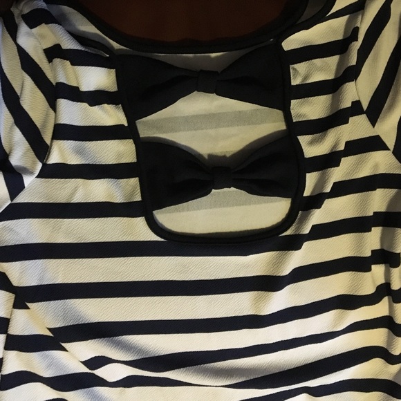 Deb Navy/White Striped Bow Detail Shirt - Picture 1 of 3