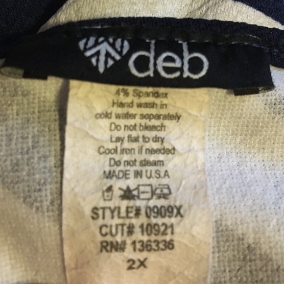 Deb Navy/White Striped Bow Detail Shirt - Picture 2 of 3