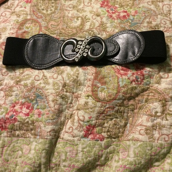 Black belt with rhinestones infinity sign