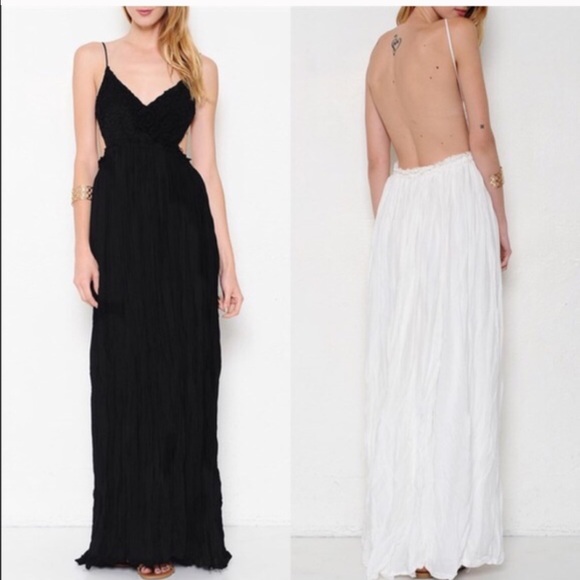 017 Boho White Floral Embroidered Backless Maxi Dress - Picture 4 of 8