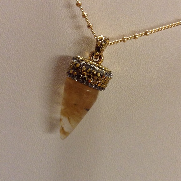 Gold Plated Jewelry - Citrine Necklace Pave