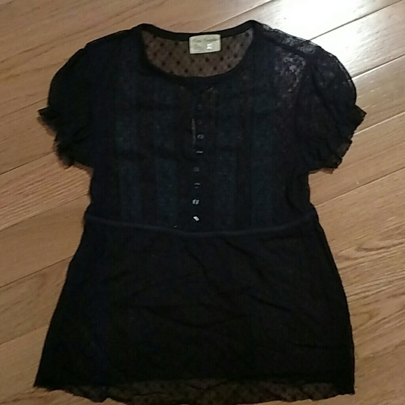 Free People Tops - Free People Black Lace Top