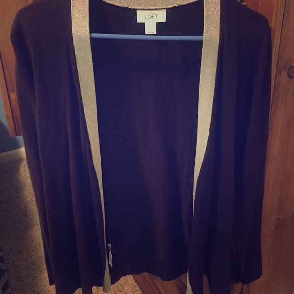 Wine colored cardigan with silver trim