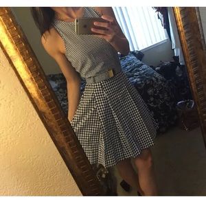 Michael kors picnic print belted spring dress sz 0