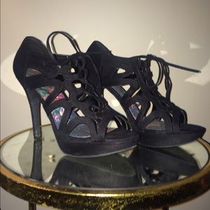 Black Lace Up Pumps