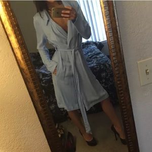 Baby blue light weight trench coat sz M