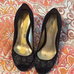 Black Beaded Antonio Melani heels