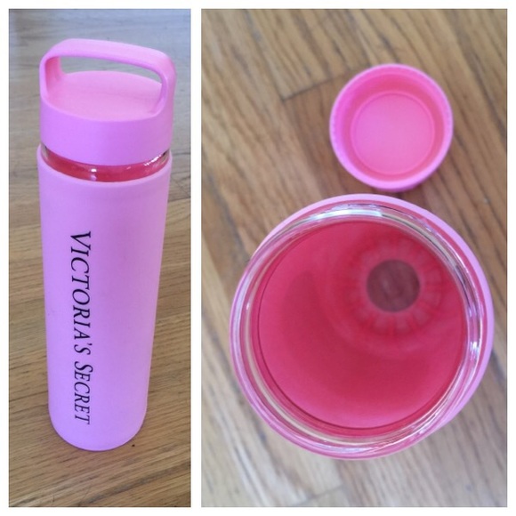 Victoria's Secret Other - VICTORIA'S SECRET PInk Covered Glass Water Bottle