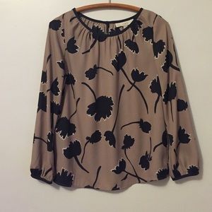 LOFT Floral Blouse Small PETITE