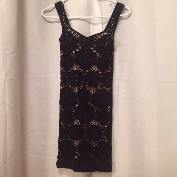 Free people body con lace overlay dress!