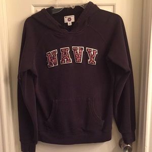 Leopard print NAVY hoodie