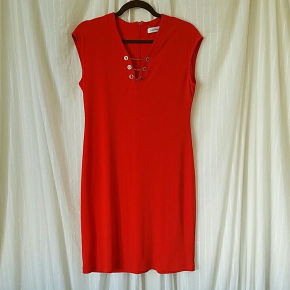 Calvin Klein orange dress