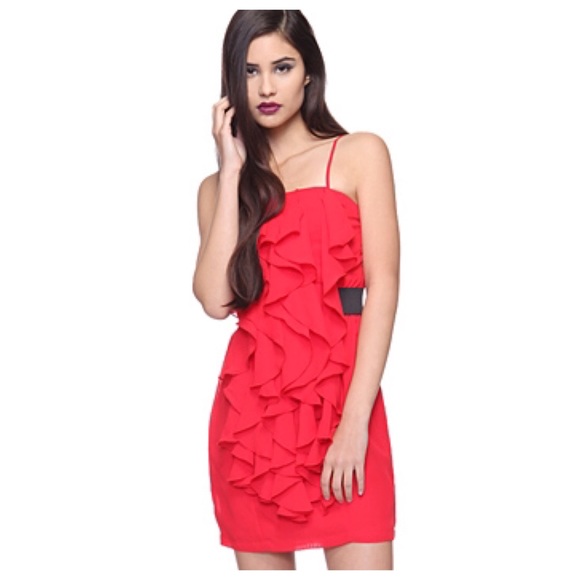 Forever 21🌹Red Cocktail Dress🌹 with Ruffles💃🏽