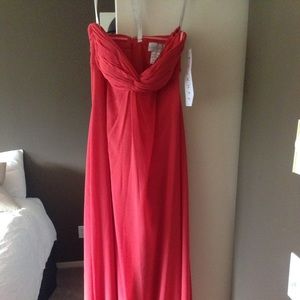 Bill Levkoff strapless bridesmaid dress