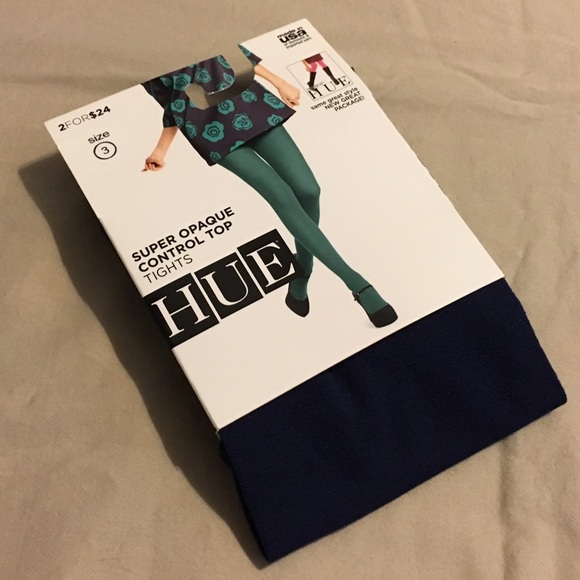 HUE Navy Super Opaque Control Top Tights