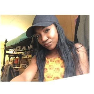 Black plain canvas hat