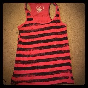 Red/Black Striped Racerback Tank