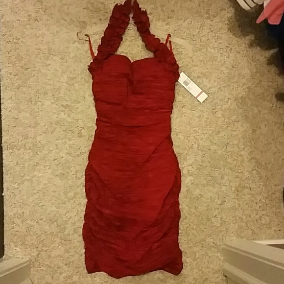 Red mini dress