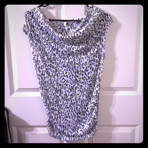 Black and white cheetah print express blouse
