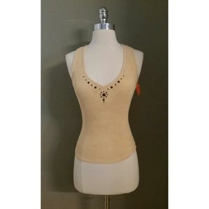 Guess Stone Patterned Yellow Tank Top