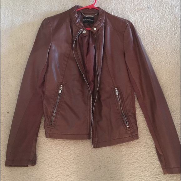 brown leather jacket