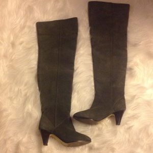 Dolce Vita 6 Grey Suede Over the Knee Boots