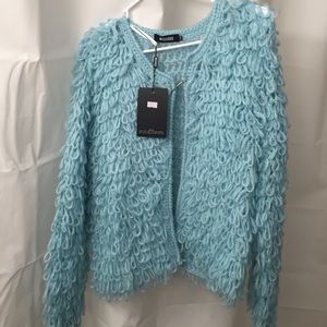 Light blue loop knit cardigan