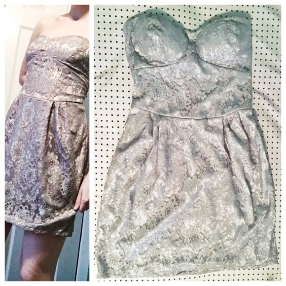 💎Rare Silver Lace Formal Cocktail Dress💎 - Picture 1 of 3