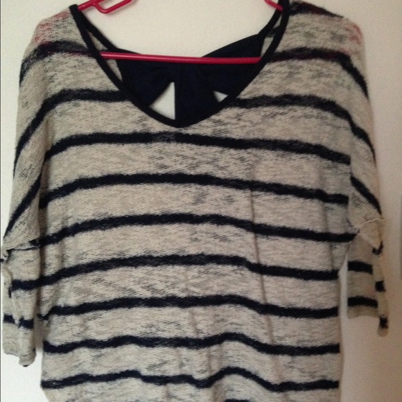 Rue 21 Striped Shirt with Bow - Picture 1 of 2