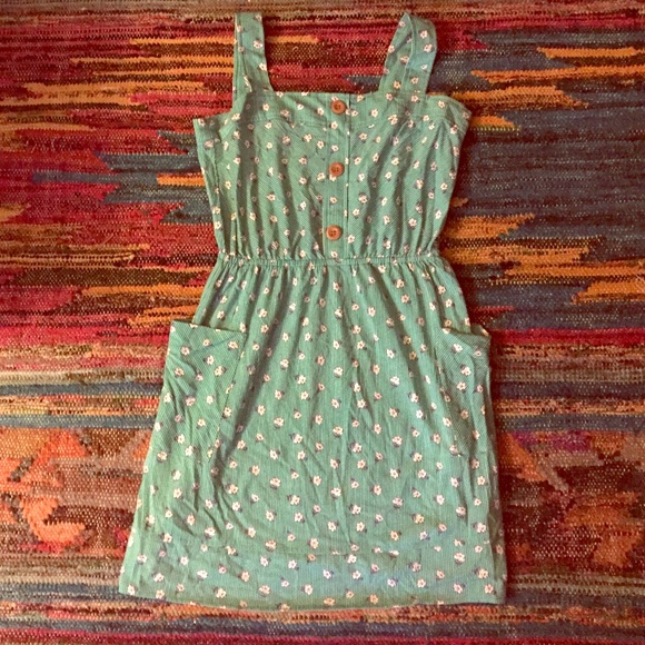 Green Striped Floral Sundress Size M