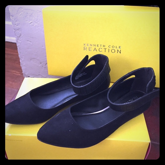 Black suede flats