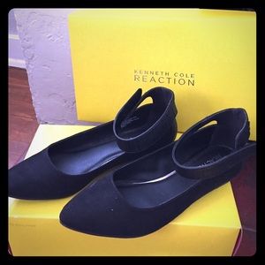 Black suede flats