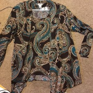 Chico's Brown/Teal Two-Piece Set