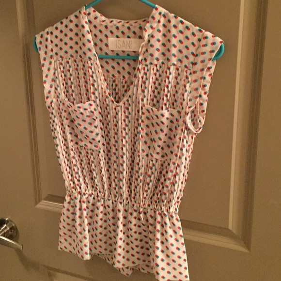 Polka Dot Peplum Shirt
