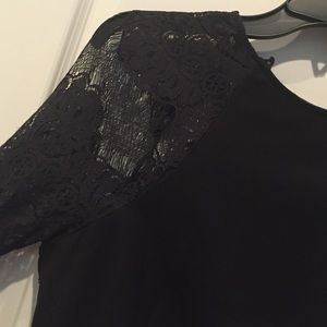 LACE BACK AND TOP BLACK DRESS