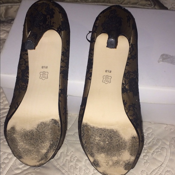 Caparros black lace peep toe heels 8 1/2 - Picture 4 of 4