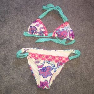 Patterned floral swim suit