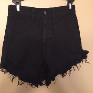 Black cut off shorts