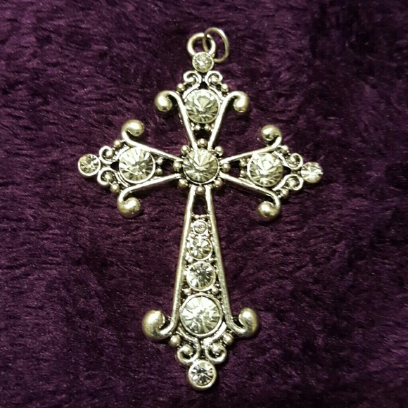 Crystal Cross Pendant 2"